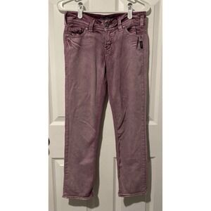 Silver Jeans Women's Size 27 Suki Capris Purple Medium Wash Denim Mid Rise 5-Pkt
